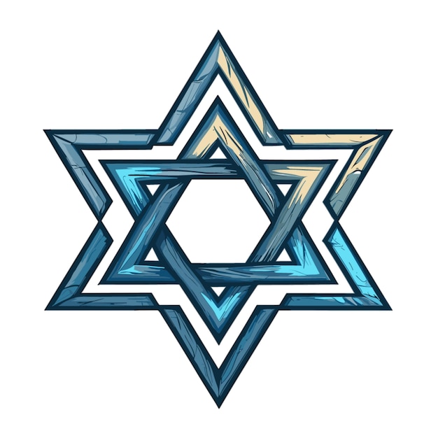 Star of David flat vector detailed cartoon