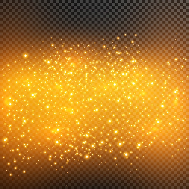 Star dust, golden light effect