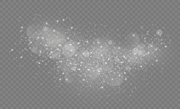 Star dust sparks in an explosion. White sparks glitter special light effect. Sparkling magical dust particles.