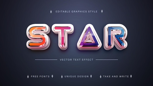 Star Editable Text Effect Font Style