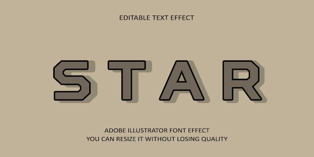 Star Editable text Font Effect