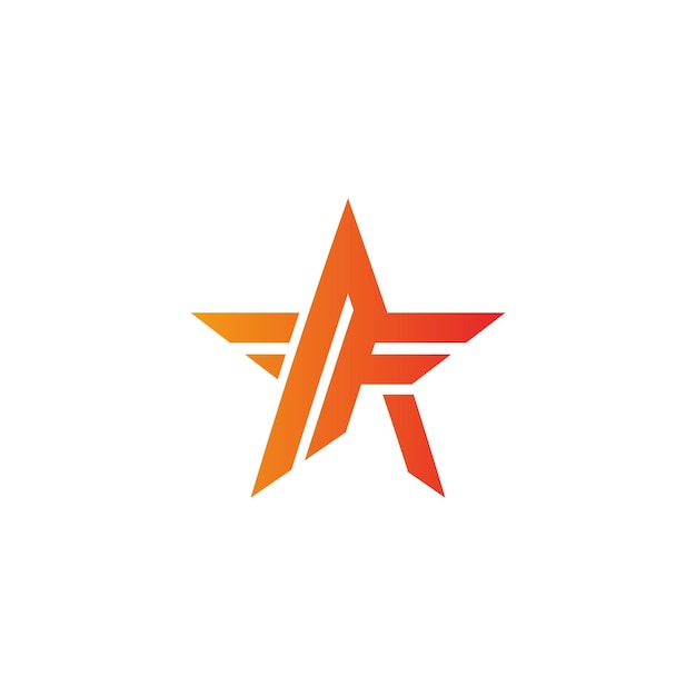 Star f initial logo vector image