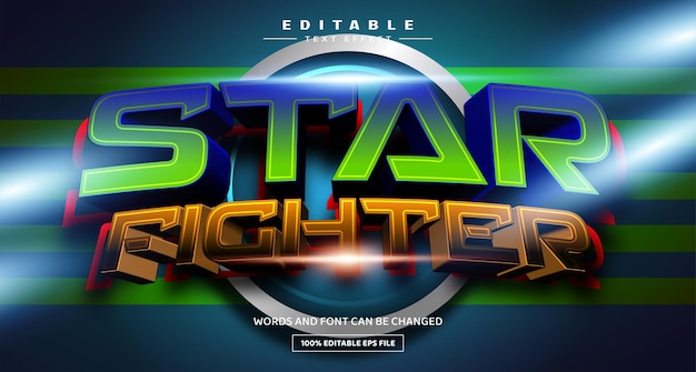 Star fighter 3D editable text effect template