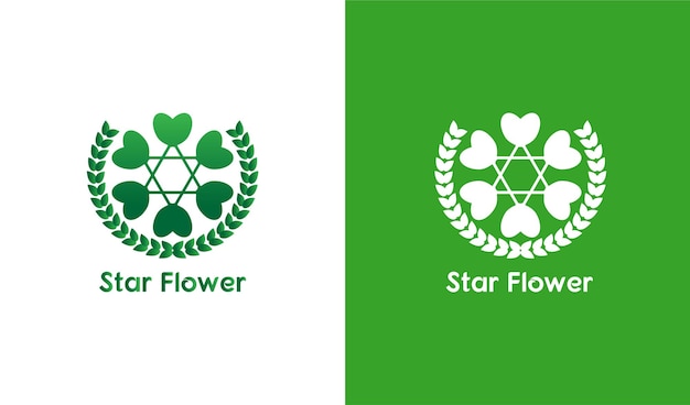 Star flower logo design with nature concept