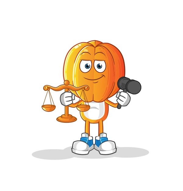 Star fruit head cartoon lawyer cartoon cartoon mascot vector