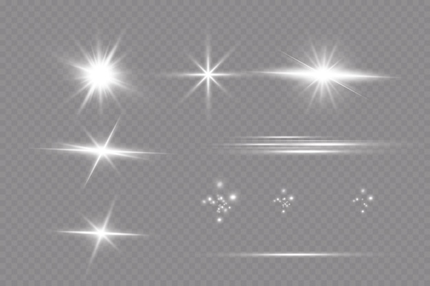 Star glow light effect. Bright particles, light shine. Stars