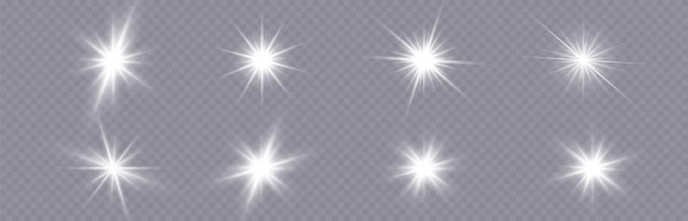 Star glow light effect. Bright particles, light shine. Stars