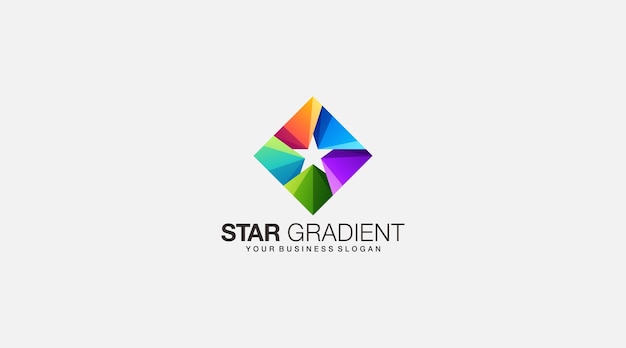 Star gradient vector logo design illustration