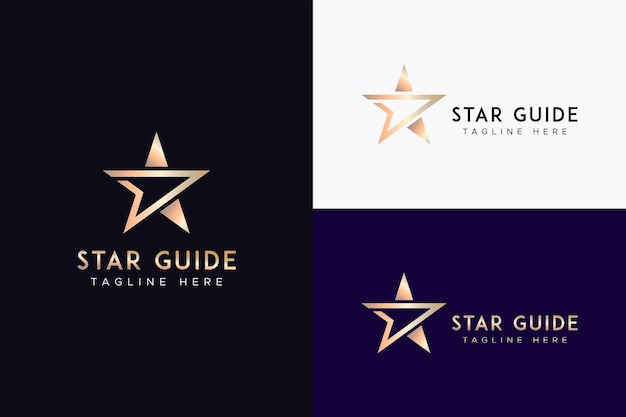 Star Guide Abstract Concept Business Entertainment and Education with Gold Color