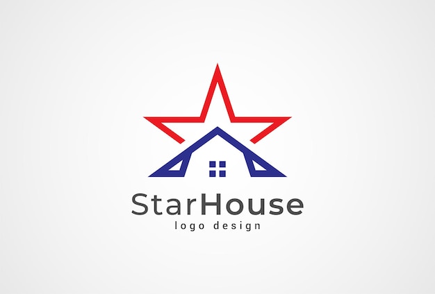 Star and house Logo suitable for Architecture business and Building company logo design