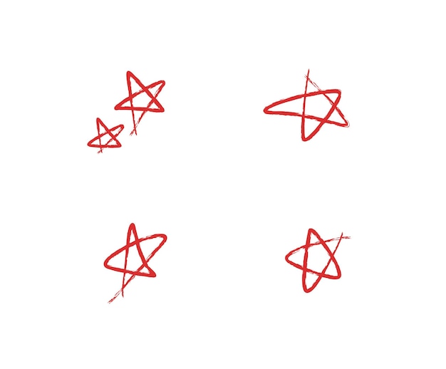 Star Icon illustration set line sign crayon star sketch pointer Vector drawing Hand drawn style