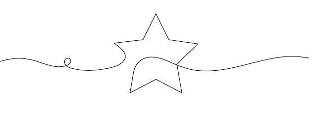 Star icon line continuous drawing vector One line star icon vector background Star icon