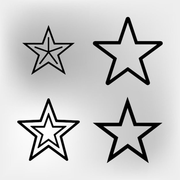 star icon set flat vector illustration