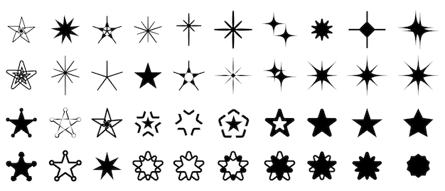 Star icon set Modern simple stars collection Vector illustration