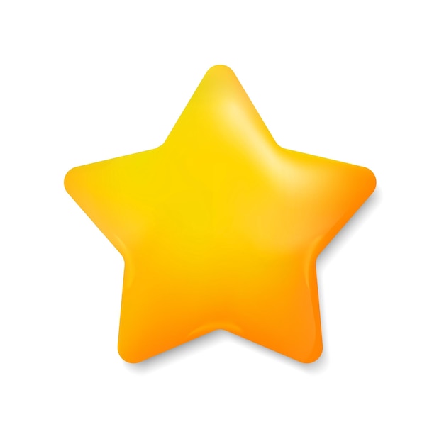 Star icon vector 3d illustration Cartoon star shape for game mobile app rank web site program logo