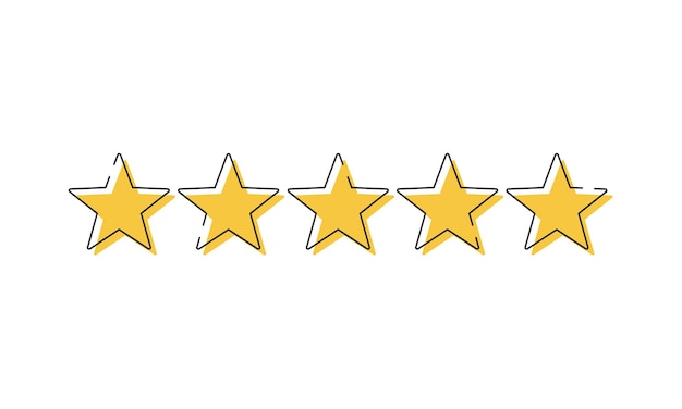 Star icon Vector yellow isolated five stars Customer feedback concept Vector 5 stars rating review Quality shape design Vector