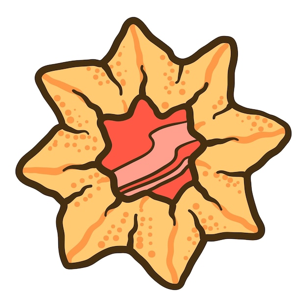 Star jelly cookie icon Hand drawn illustration of star jelly cookie vector icon for web design