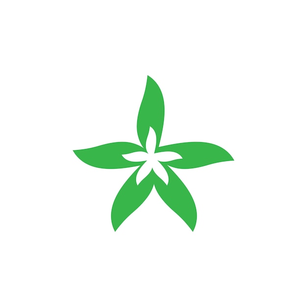 Star leaf ecology concept vector icon of go green design