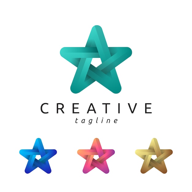 Star logo design template, modern star logo in gradient colors