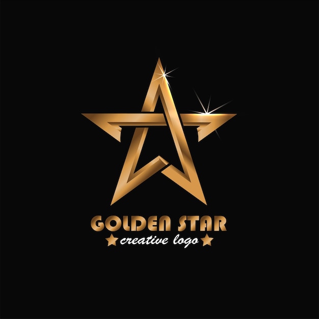 star logo with letter a style gold gradient color elegant and modern