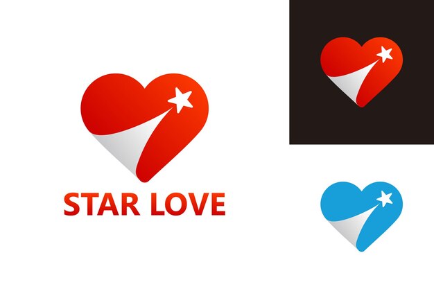 Star Love Logo Template Design Vector, Emblem, Design Concept, Creative Symbol, Icon