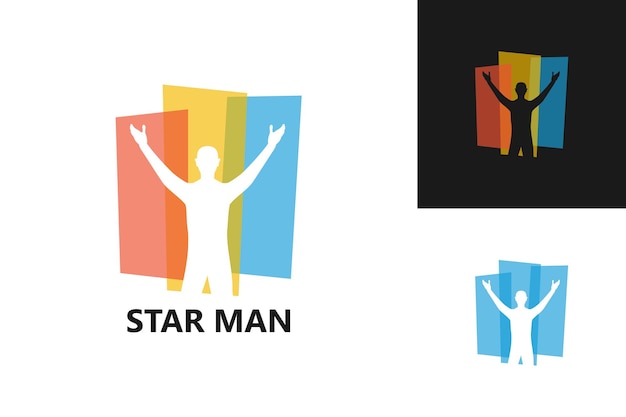 Star Man Logo Template Design Vector, Emblem, Design Concept, Creative Symbol, Icon