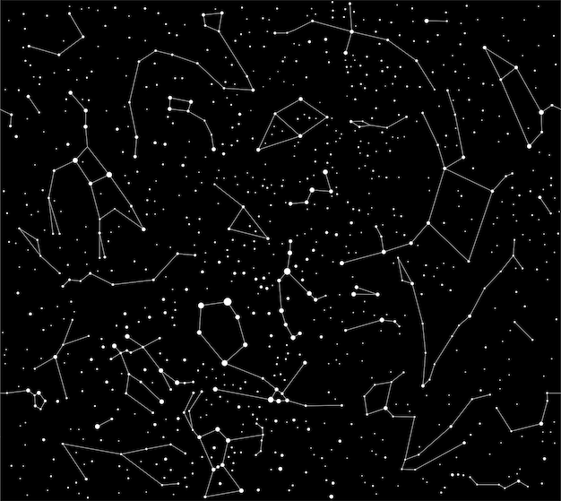 Star map vector seamless pattern Constellations