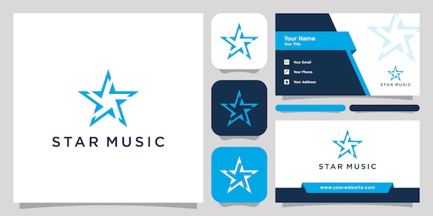 Star music logo icon symbol template logo and business card