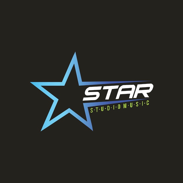 star patterned music studio logo suitable for company logos education related to music