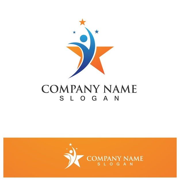 Star people logo design Star community vector logo star community human vector logo