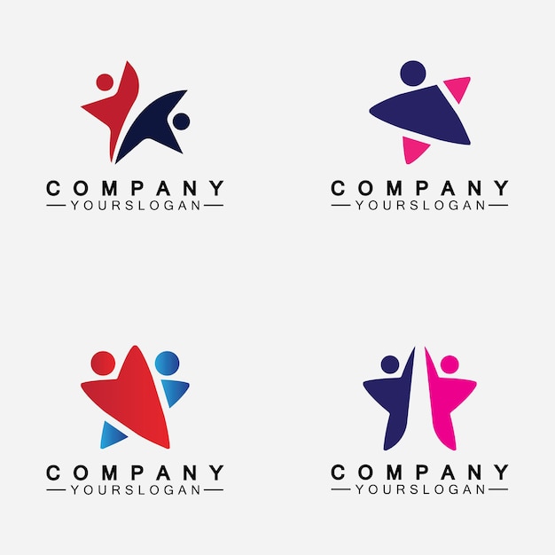 Vector star people success logo and symbol icon template