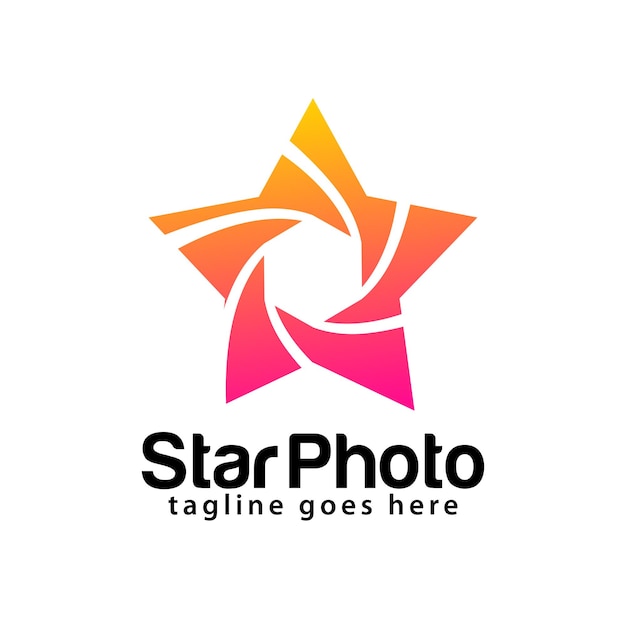 Star photo logo design template