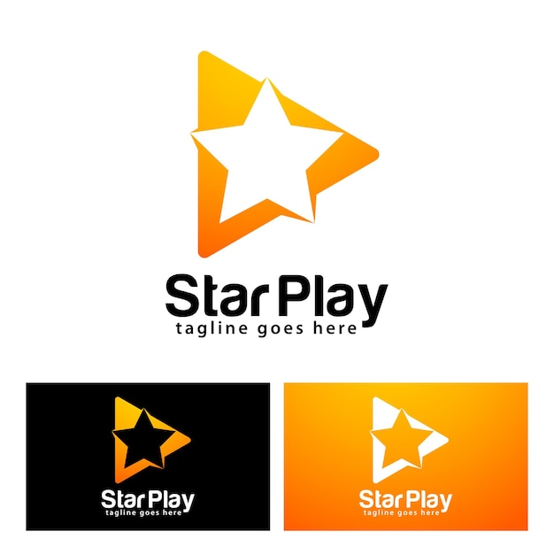 Star play logo design template