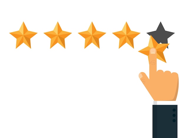 Star rating Positive review Vector illustration