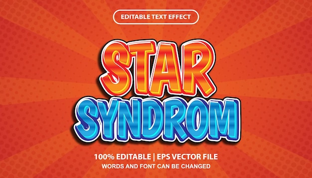 Star Syndrome editable text effect template