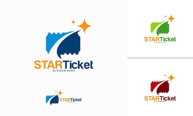 Star Ticket logo designs concept vector, VIP Ticket logo template designs