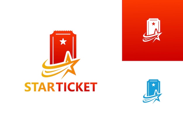 Star Ticket Logo Template Design Vector, Emblem, Design Concept, Creative Symbol, Icon