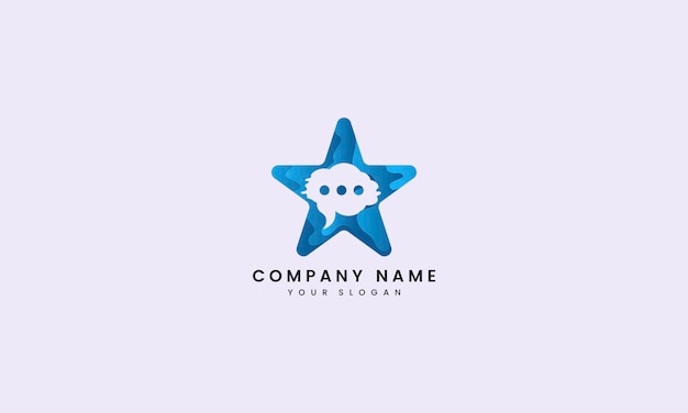 Star Wave Blue chat message logo abstract