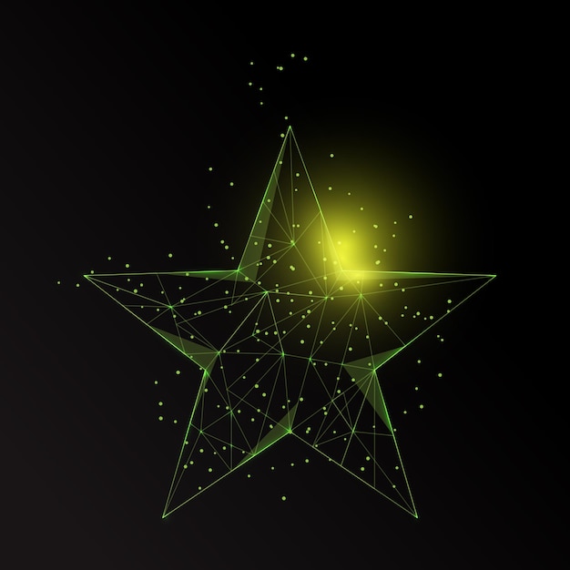 Vector a star with a green background that says the star on it