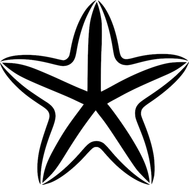 Starfish Black and White Vector illustration