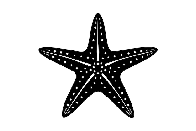 a starfish with white dots and black dots on it