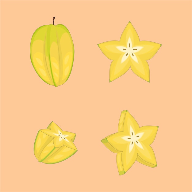 Vector starfruit set