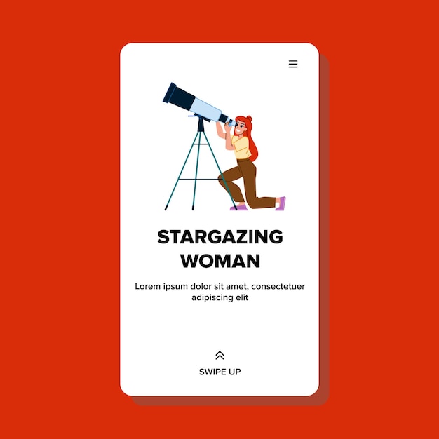 Stargazing woman vector