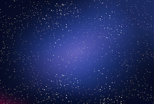 Vector starry night sky and galaxy glow nebula in cosmos outer space background vector