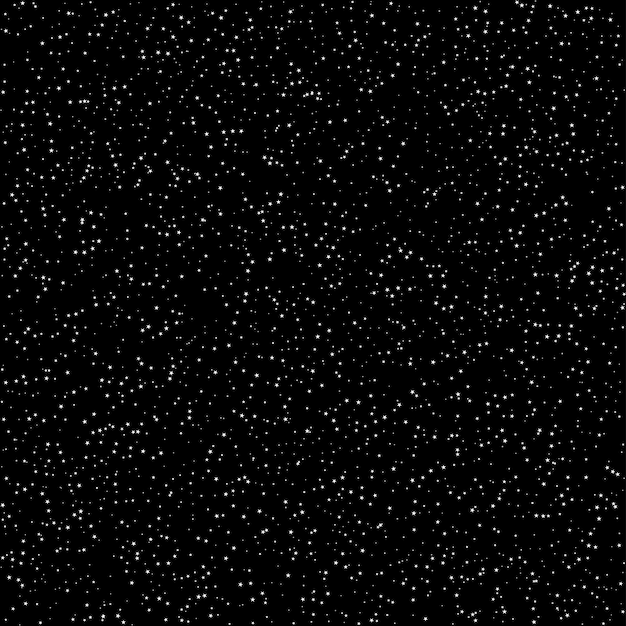 Starry sky on a black background Vector illustration