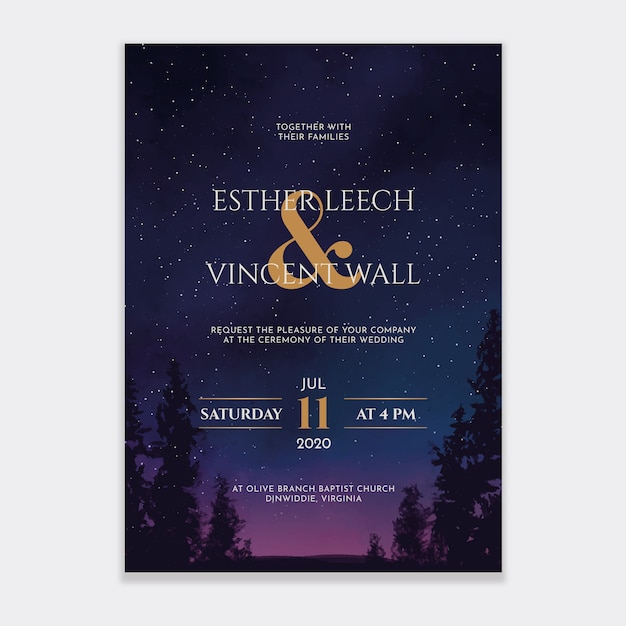 Starry Sky Wedding Invitation