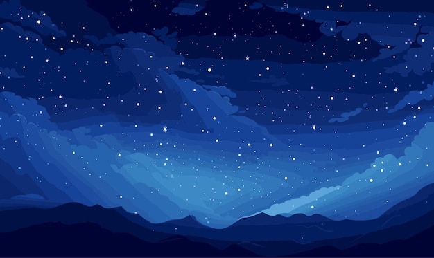 Vector starry sky with milky way vector simple 3d smooth isolated illustration