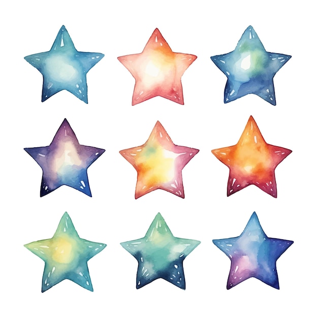 Starry Watercolor Universe Vector Illustration of Multicolored Celestial Magic