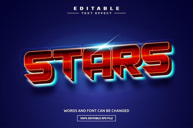 Stars 3D editable text effect template