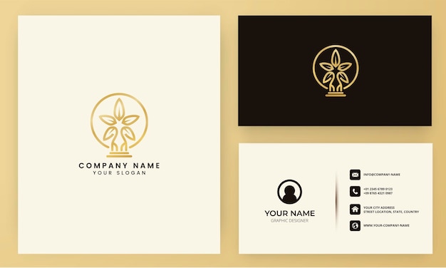 Stars Beauty flower law logo design with business card template